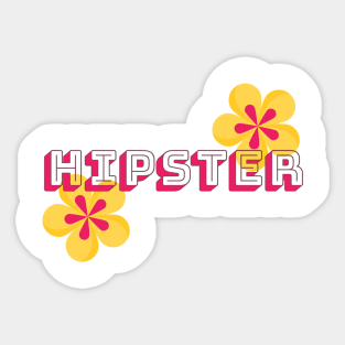 Hipster, Hippie, Hippy, Flower Power, 70s, Cool, hipster, Woodstock Sticker